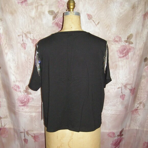 NWT size XL 10-12 Joie Gemstone fringe Sleeve Tee - Picture 6 of 9